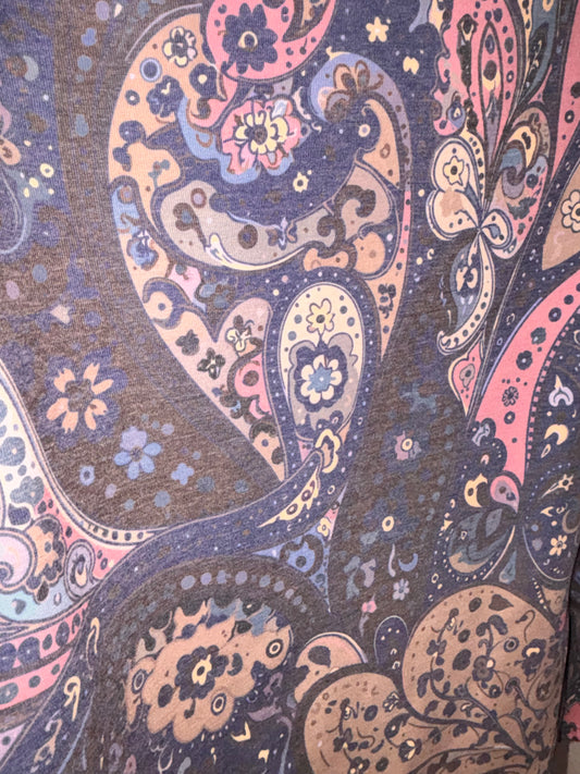 Paisley-Pullover mit weiten Ärmeln