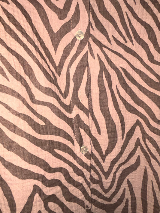 Zebra-Musselinbluse aus Baumwolle
