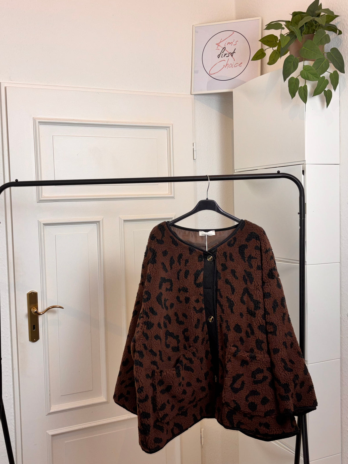 Leo-Teddyjacke in Braun – One Size