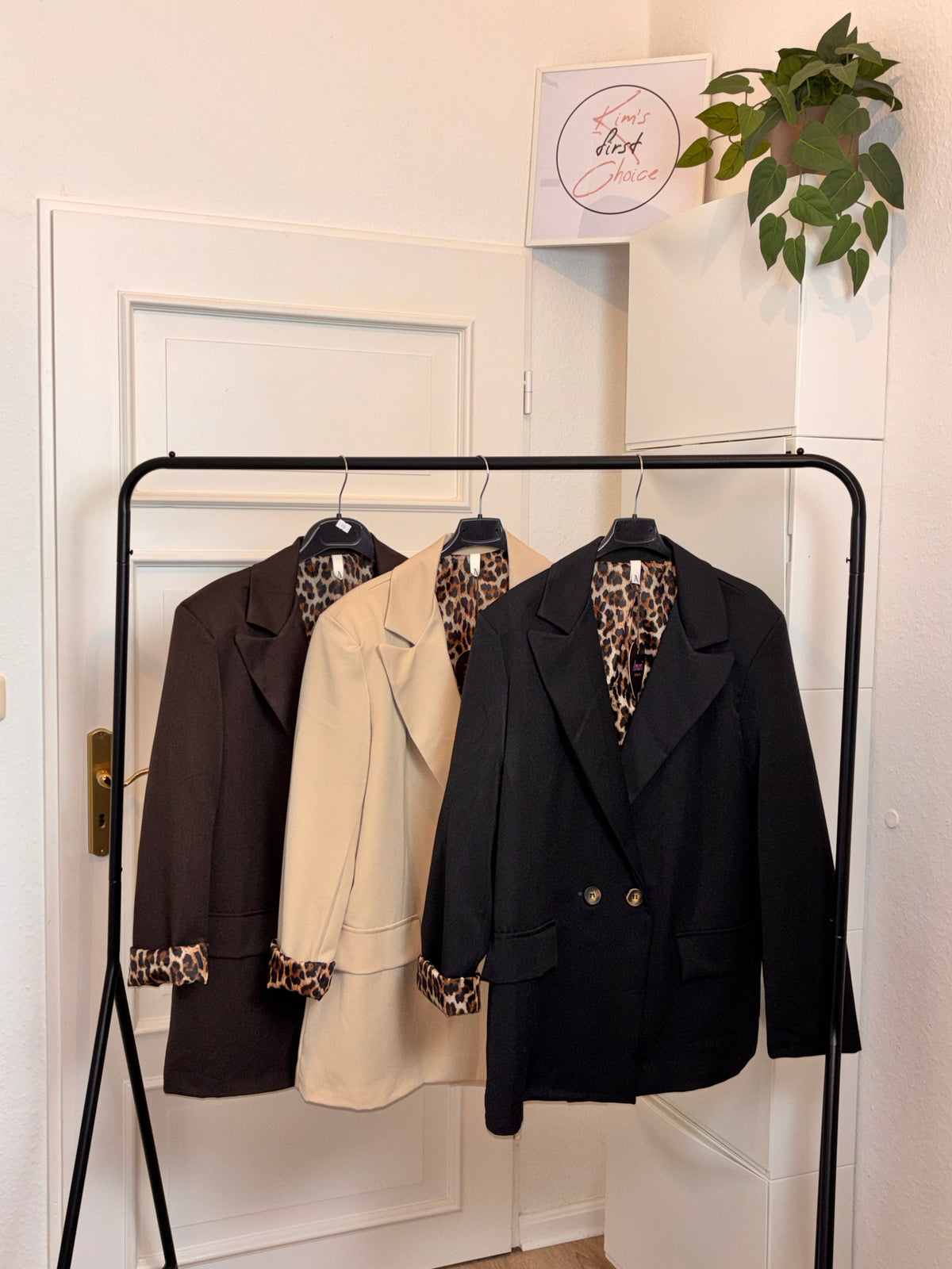 Oversizeblazer mit Leo-Innenseite
