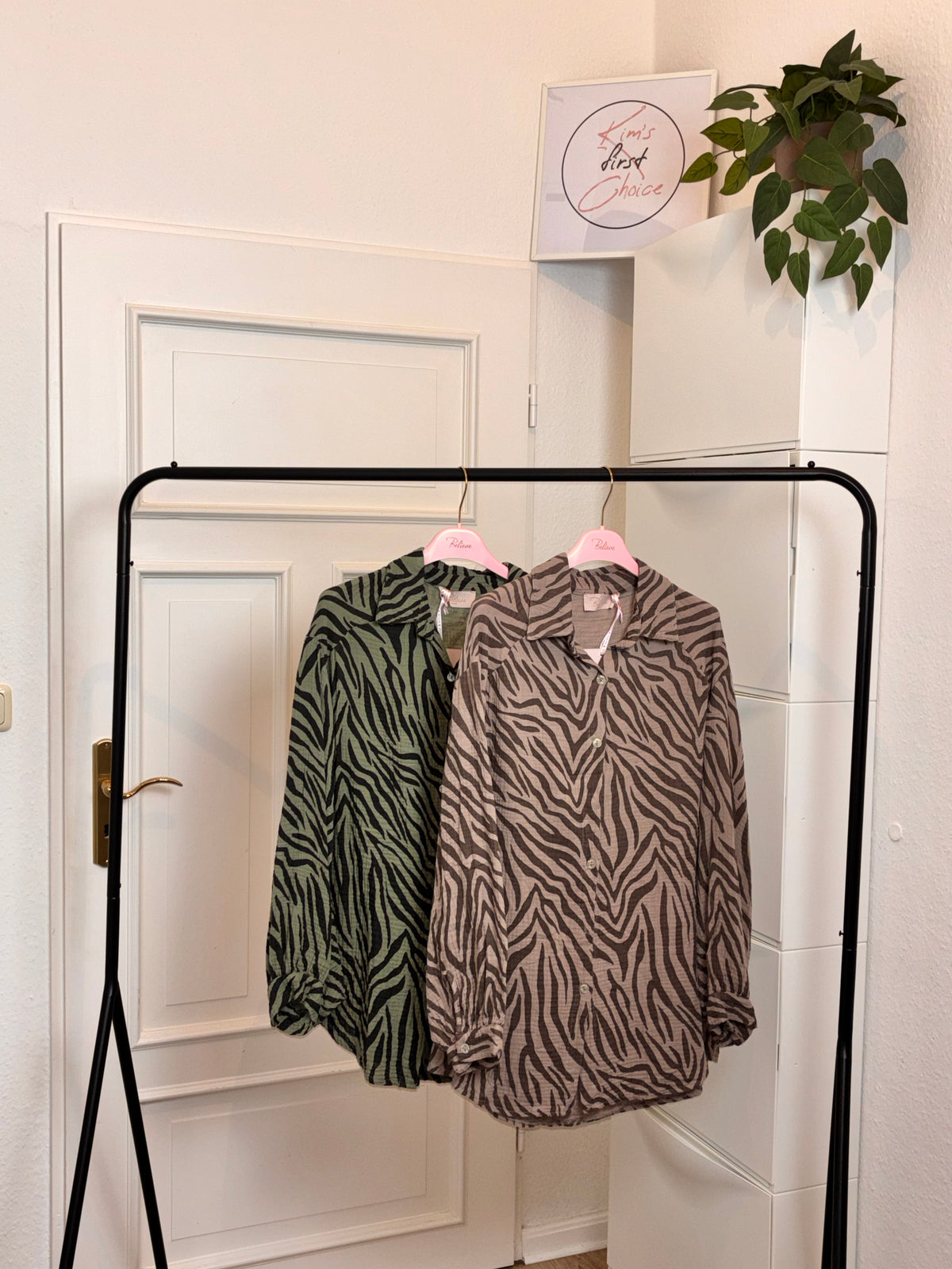 Zebra-Musselinbluse aus Baumwolle