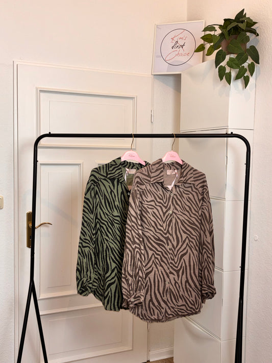 Zebra-Musselinbluse aus Baumwolle