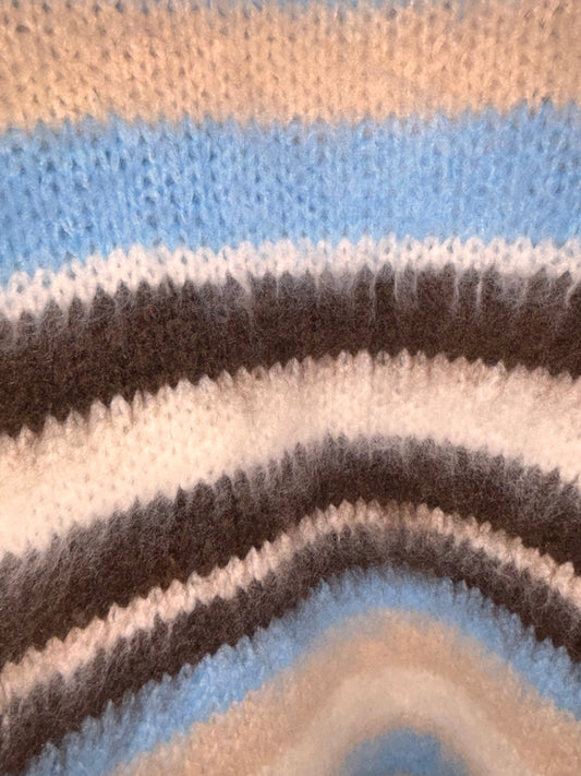 Gestreifter Strickpullover mit Wollanteil