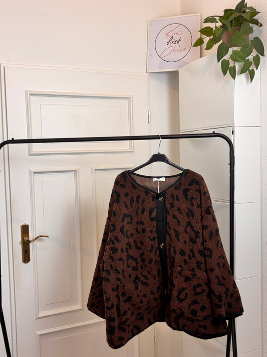 Leo-Teddyjacke in Braun – One Size