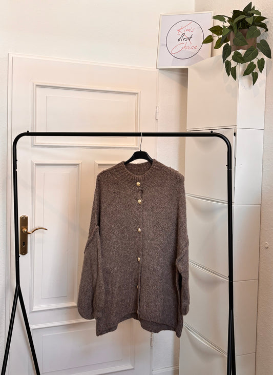 Strick Cardigan mit goldfarbenen Knöpfen