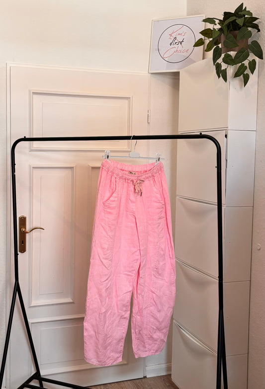 Leinen-Hose mit Kordelzug