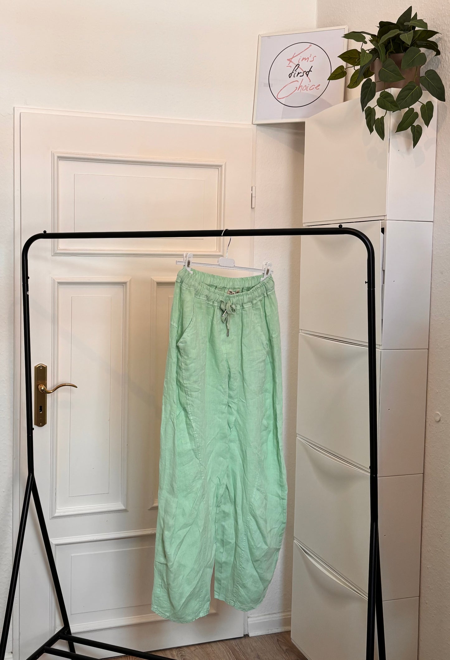 Leinen-Hose mit Kordelzug