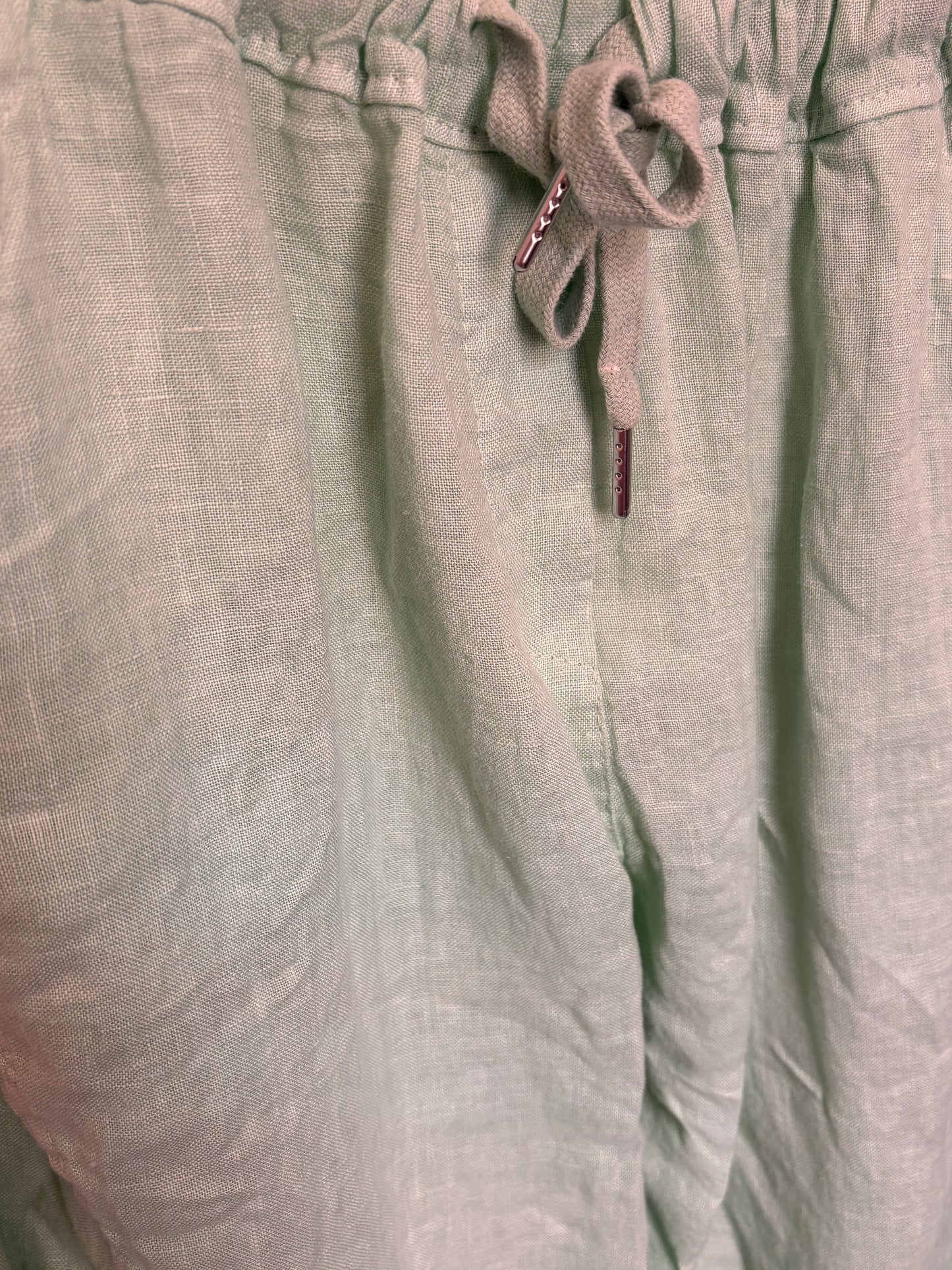 Leinen-Hose mit Kordelzug