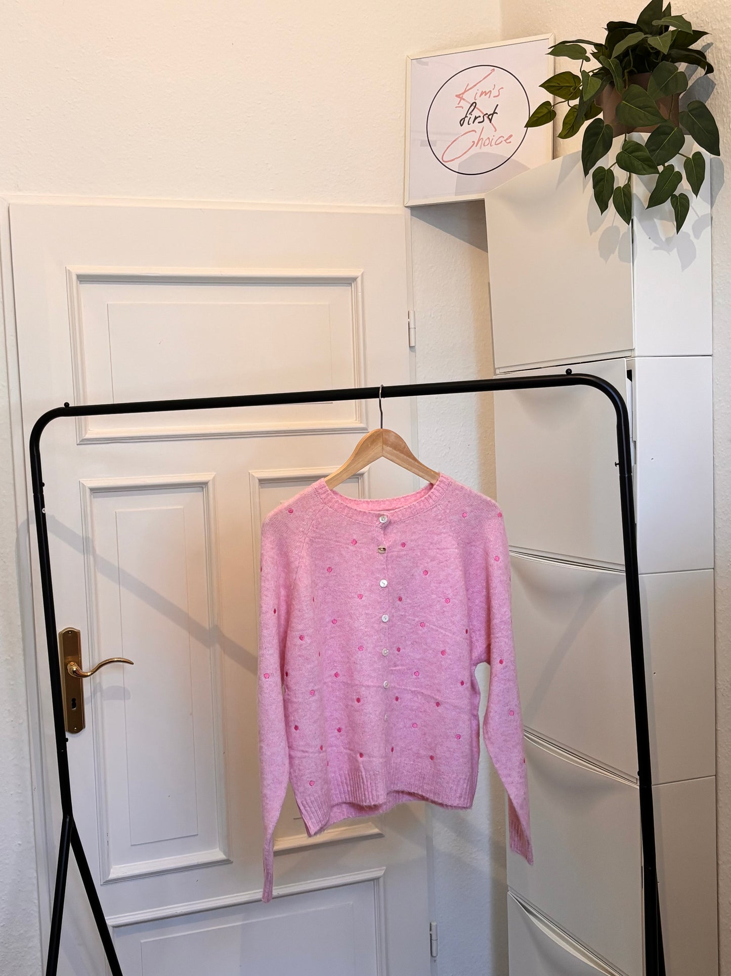 Cardigan mit Punktemuster – 4 Farben
