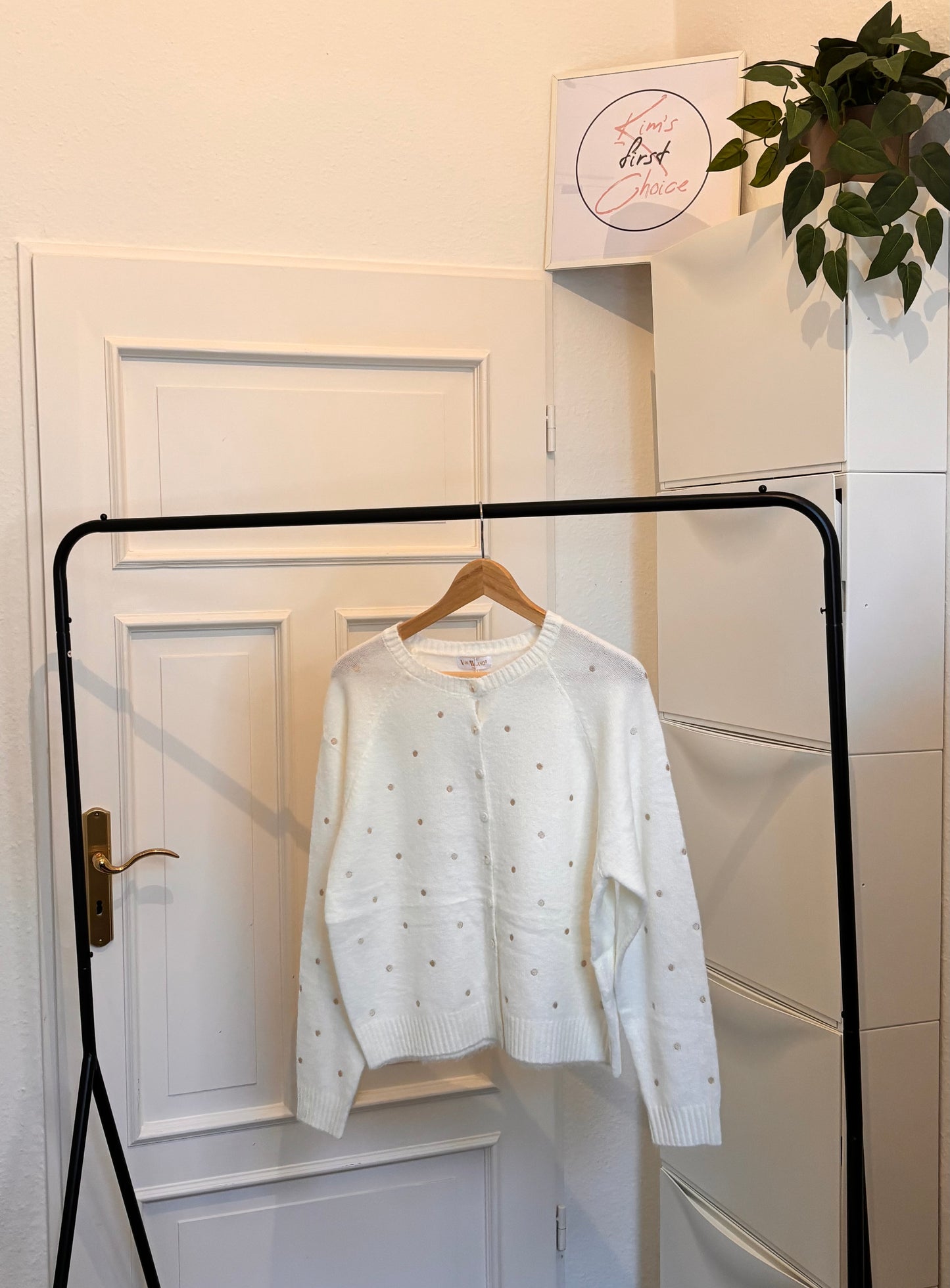 Cardigan mit Punktemuster – 4 Farben